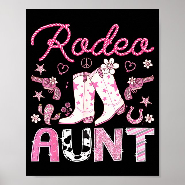 Poster Rodeo Aunt Nk Cowgirl Western Coquette Birthday Gi (Devant)