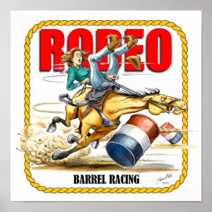 Poster Rodeo Barrel Racer