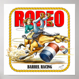 Poster Rodeo Barrel Racer