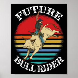 Poster Rodeo Cowboy Cowgirl Barrel Racing Horsebac