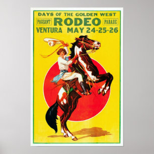 Poster Rodéo de Ventura, 1933. Publicité ancienne