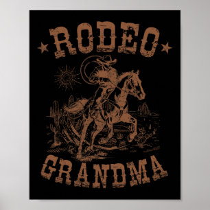 Poster Rodeo Grand-mère Western Cowboy Famille Correspond