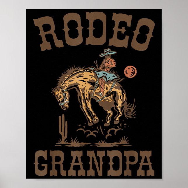 Poster Rodeo Grandpa Cowboy Cowgirl Birthday Family Match (Devant)