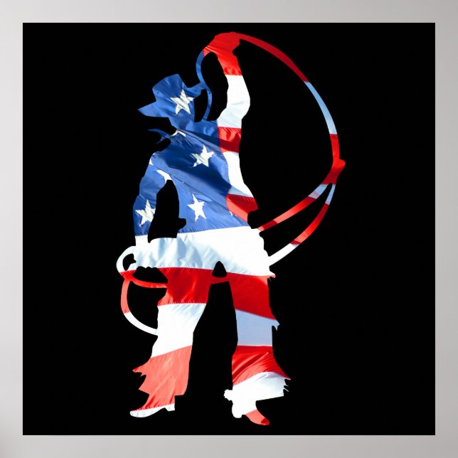 Poster Rodeo is America - Roping (Devant)