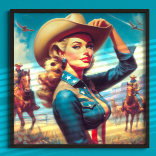 Poster Rodeo Pin-up Vintage