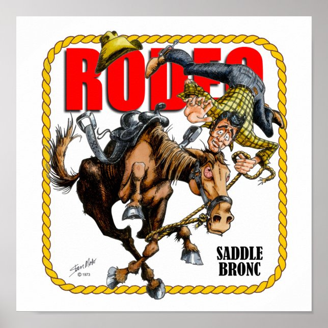 Poster Rodeo Saddle Bronc Rider Imprimer (Devant)