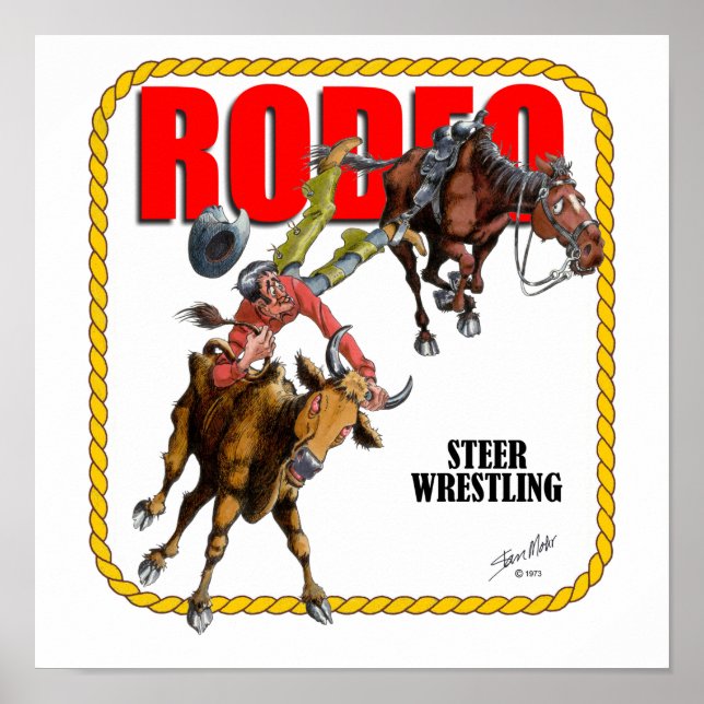 Poster Rodeo Steer Wrestler (Devant)