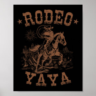 Poster Rodeo Yaya Western Cowboy Famille correspondant de