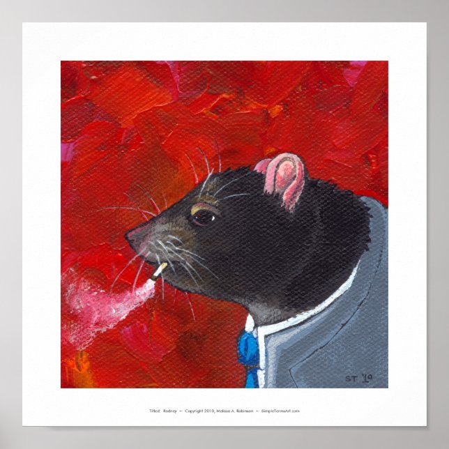 Poster Rodney the Rat - costume d'affaires fumant art uni (Devant)