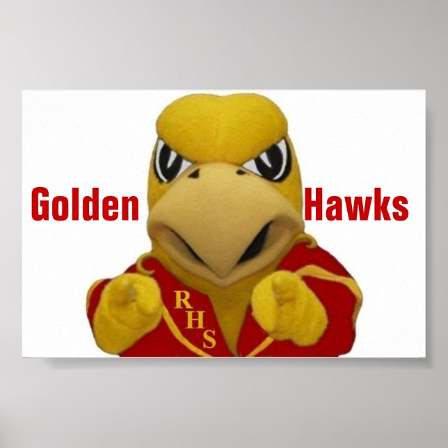 Poster Rogers Golden Hawk Costumed Mascot (Devant)