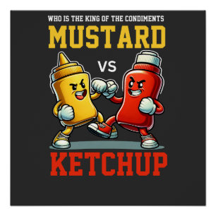 Poster Roi des condiments Mustard vs Ketchup Classic