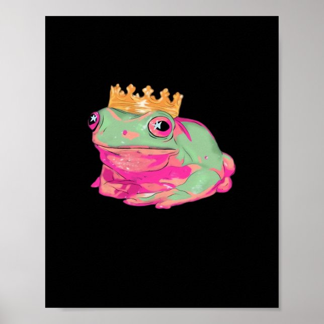 Poster Roi Grenouille Funky Mème Style Classique (Devant)