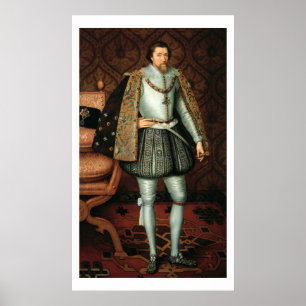 Poster Roi James Ier d'Angleterre (1566-1625) (huile sur 