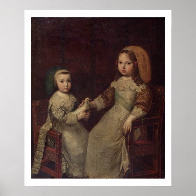 Poster Roi Louis XIV (1638-1715) enfant avec Philipp (Devant)