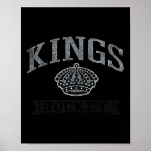 Poster Rois de Los Angeles Vintage Hockey Blanc Officiell