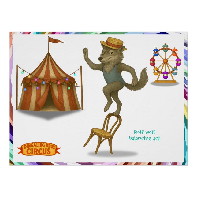 Poster Rolf wolf balancing act (Devant)