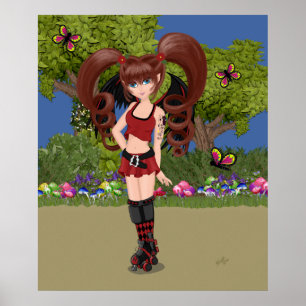 Poster Roller Derby Anime Patinage de fée