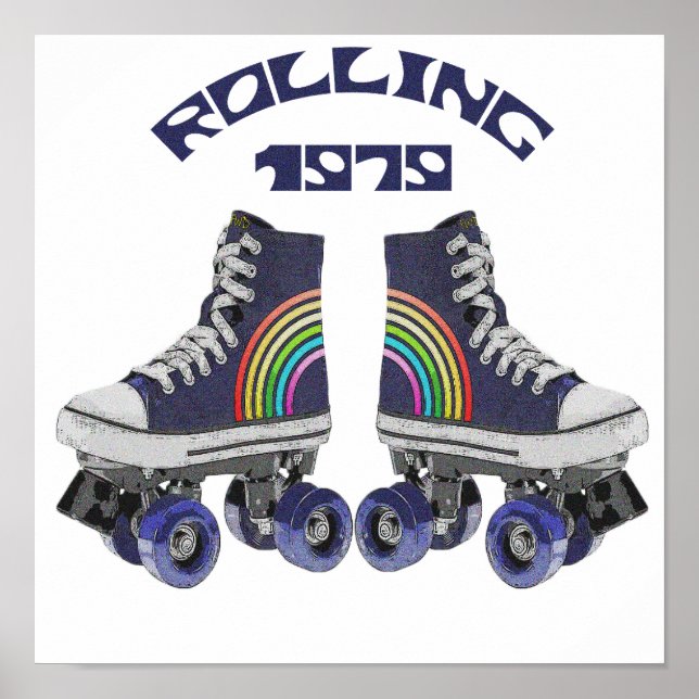 Poster Roller Skates Retro Vintage (Devant)