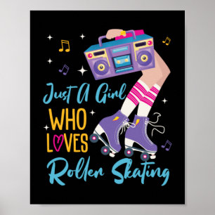 Poster Roller Skating Just A Girl Qui Aime Roller
