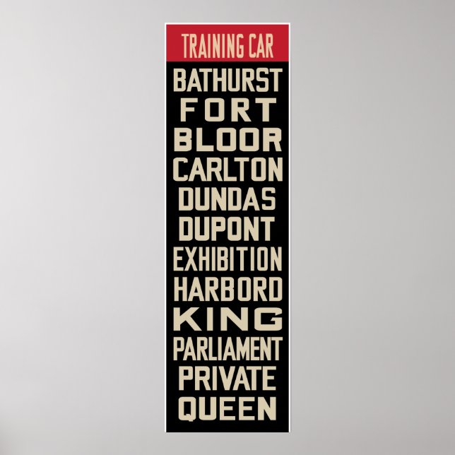 Poster Rollsign de réplique de la PCC de Toronto (Partie  (Devant)