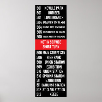 Poster Rollsign de tramway CLRV/ALRV Toronto