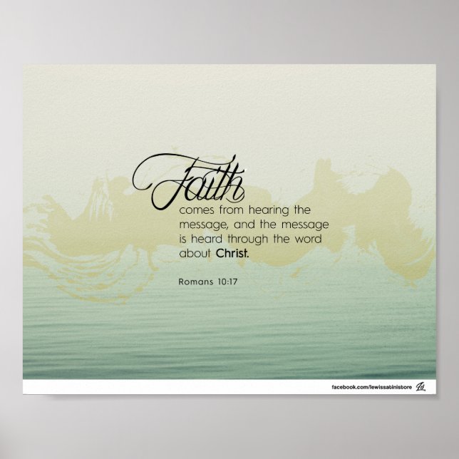 Poster Romains 10:17 - La foi vient d'entendre le mot (Devant)