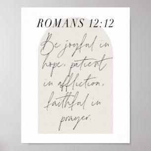 Poster Romains 12:12 Arc Beige Boho Minimal