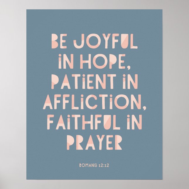 Poster Romains 12:12 Soyez Joyeux dans l'espoir (Devant)