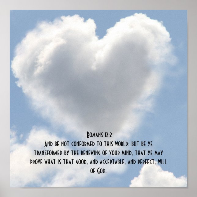 Poster Romains 12:2 Inspirationnelle-Bible-Verse Bénédict (Devant)
