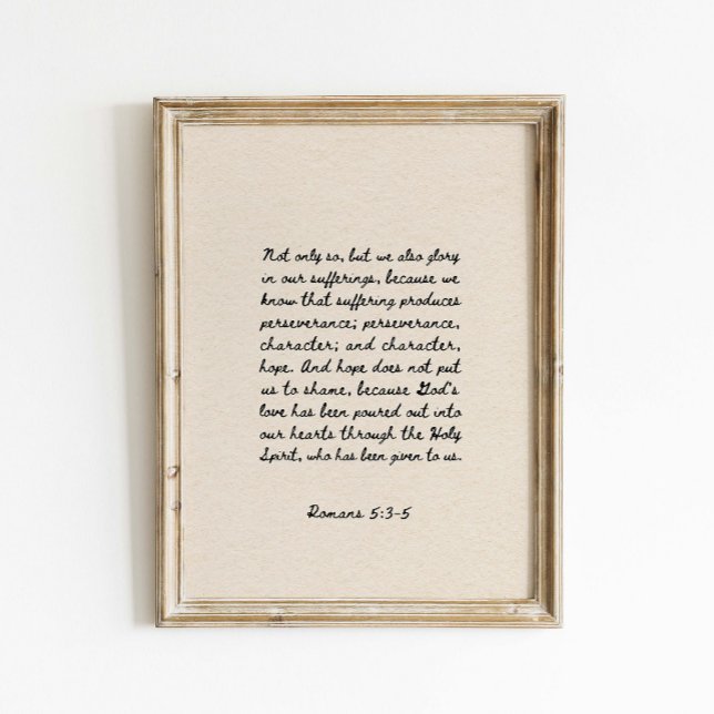 Poster Romains 5:3-5 Version de la Bible (Créateur téléchargé)