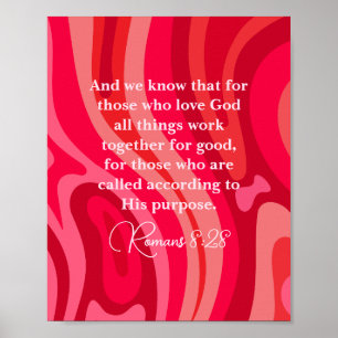 Poster Romains 8:28 Toutes Les Choses Travaillent Ensembl