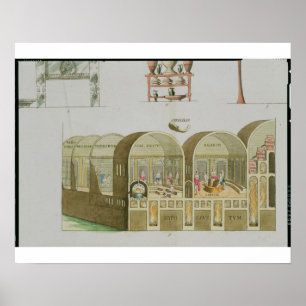 Poster Roman Baths, plate from 'The History of the Nation