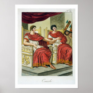 Poster Roman Consuls, from 'L'Antica Roma', 1825 (colour