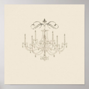 Poster Romance avec un lustre ~ Imprimer l'affiche