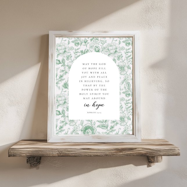Poster Romans 15:13 Arch Green Chinoiserie Bible Verse (Créateur téléchargé)