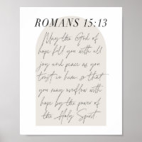 Romans 15:13 Mini Boho Arc Beige Script