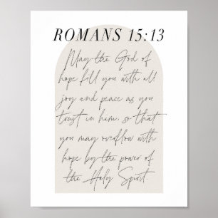 Poster Romans 15:13 Mini Boho Arc Beige Script