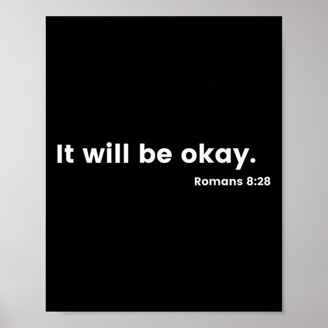 Poster Romans 8_28 Motivational Christian Bible Verse Mes (Devant)