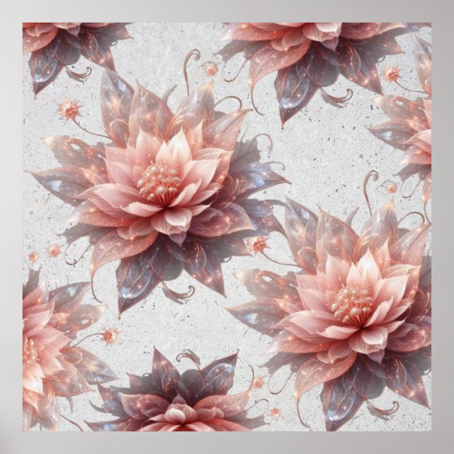 Poster Romantic Pastel Floral Illustration – Modern Wall  (Devant)