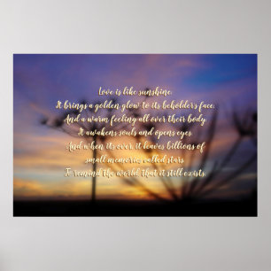 Poster Romantic verse description of love, sunshine