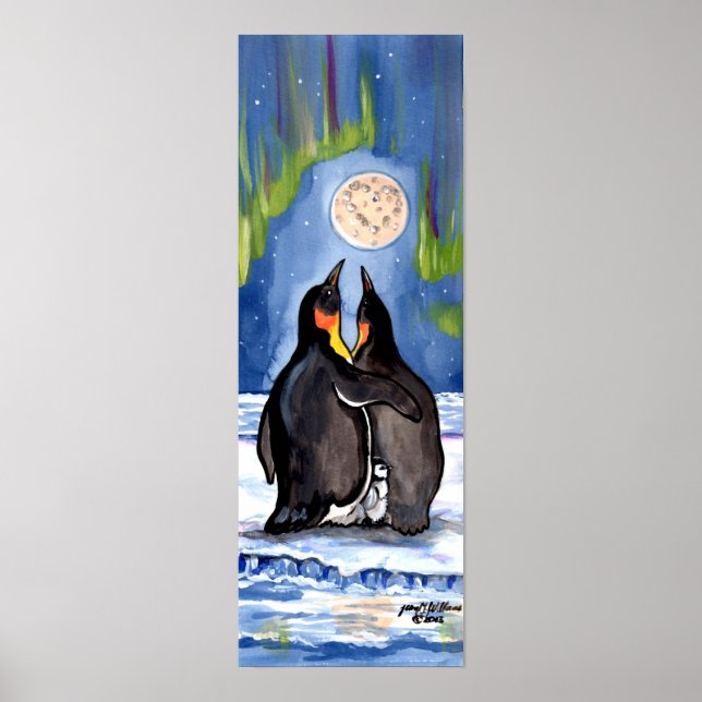 Poster romantique de la famille Penguin Aurora Moo (Devant)