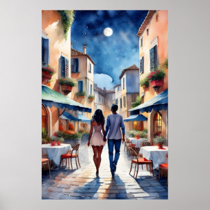 Poster romantique en couple