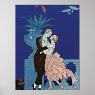 Poster ~ romantique vintage Oui de couples