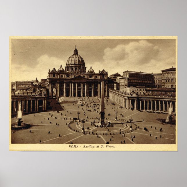 Poster Rome, Carré Saint-Pierre, Vatican (Devant)