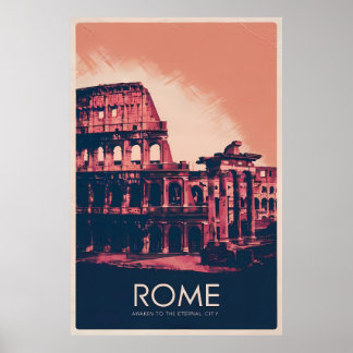 Poster Rome - Colisée & Ruines
