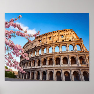 Poster Rome Colosseum Italy Painted