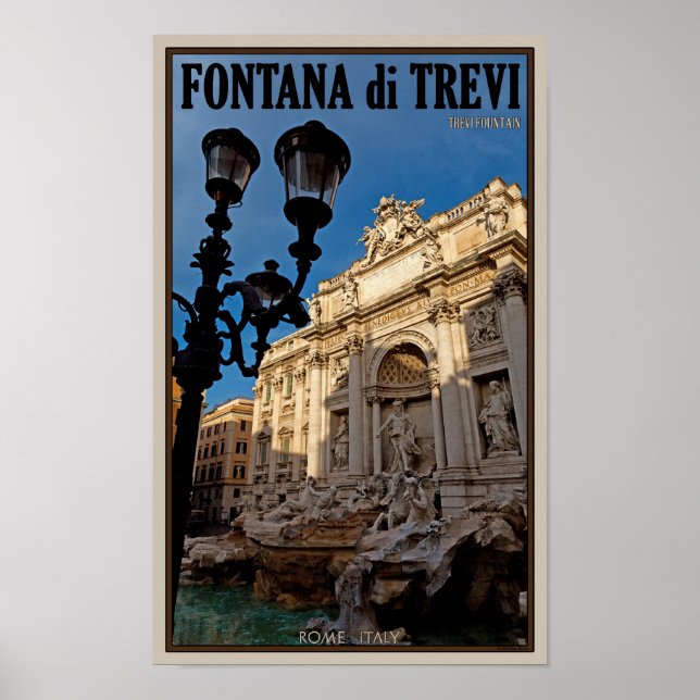 Poster Rome - Fontaine de Trevi (Devant)