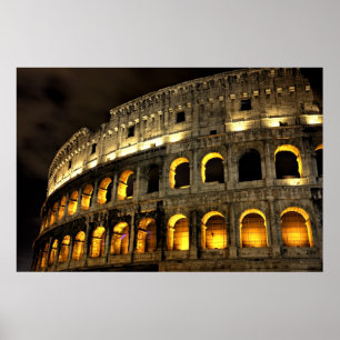 Poster Rome - Illuminated colosseum at night