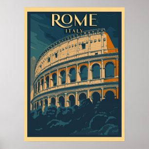 Poster Rome Italie Colisée Vintage