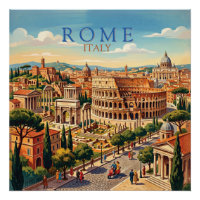Rome Italie Colisée Voyage Art Vintage